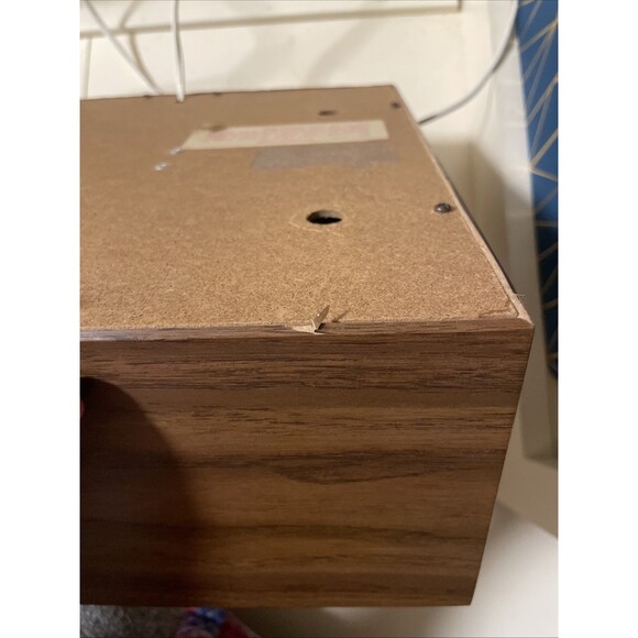 Vintage 70s Disco Lite Motion Light 11.5” Wood Square Party Psychedelic Red - Picture 7 of 13